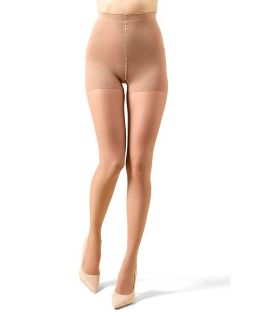 Memoi Brown Cotton On Top Crystal Top Tights