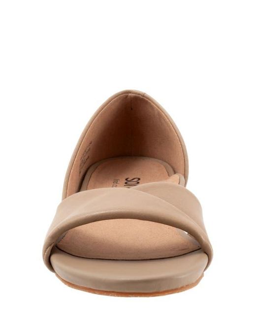 Softwalk® Brown Cypress Open Toe Flat