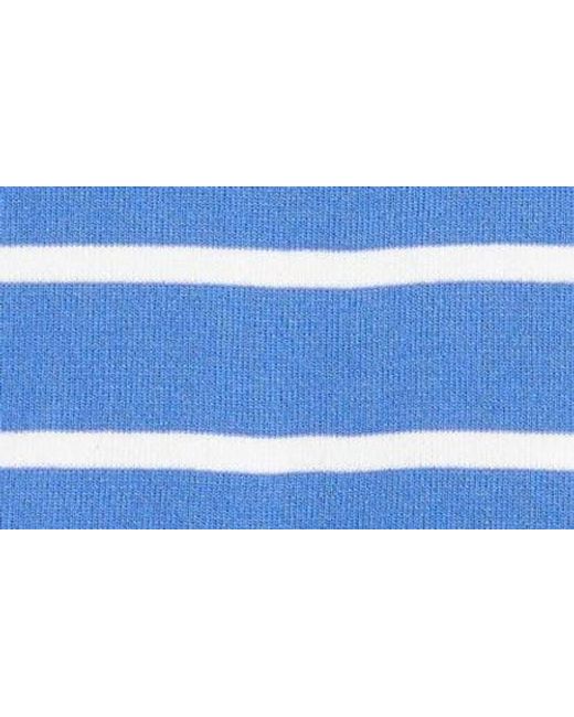 Tahari Blue Stripe Sleeveless Mock Neck Sweater