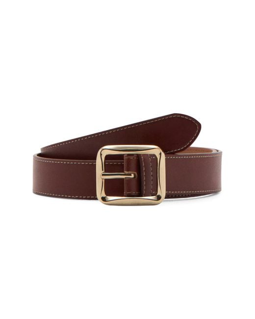 Mango Brown Square Buckle Belt