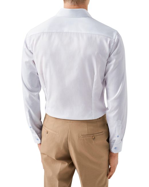 Eton of Sweden White Slim Fit Solid Organic Cotton Dress Shirt for men