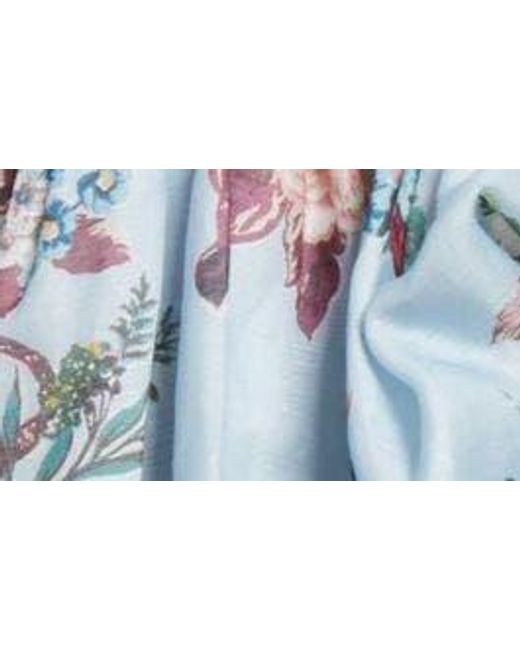 Zimmermann Blue Matchmaker Drape High-low Linen & Silk Dress