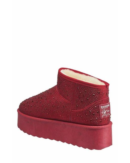True Religion Red Terry Rhinestone Boot