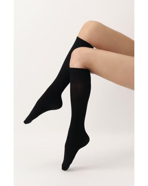 Oroblu Black Nives Knee High Wool Blend Socks