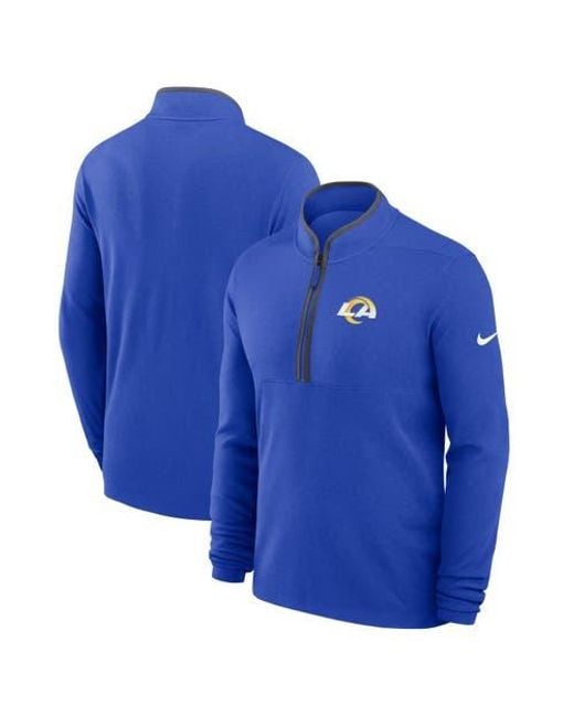 Nike Blue Los Angeles Rams Lightweight Victory Dri-Fit Half-Zip Pullover for men