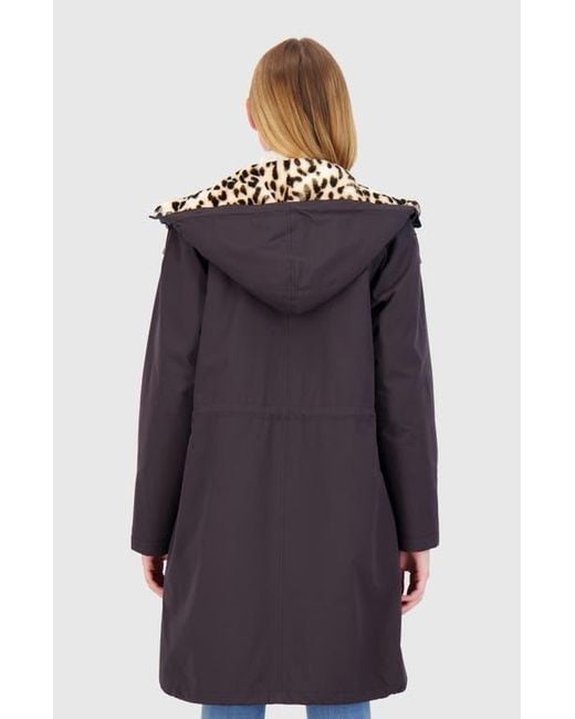 Gorski Blue Shearling Lamb Parka Reversible To Nylon