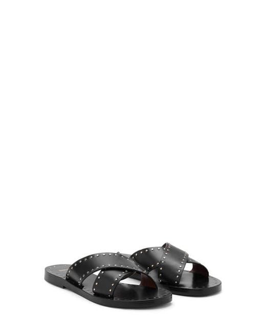 Mango Black Studded Slide Sandal