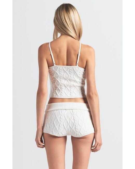 Skims White Sweater Knit Shorts