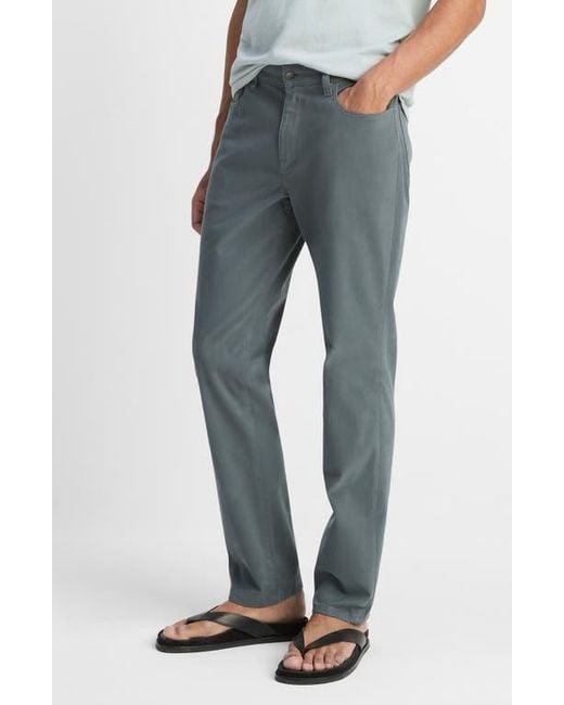 Vince Blue Dylan Slim Fit Peached Stretch Cotton Pants for men