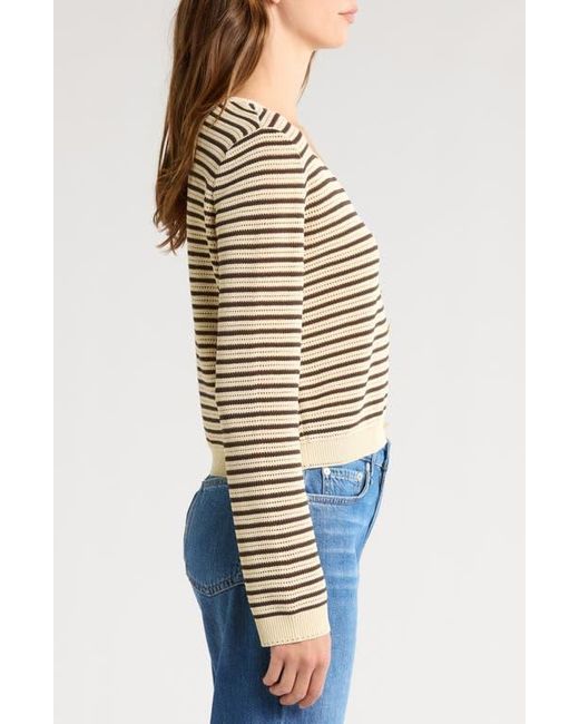 Rag & Bone Black Zoey Stripe Open Stitch Cotton Blend Cardigan