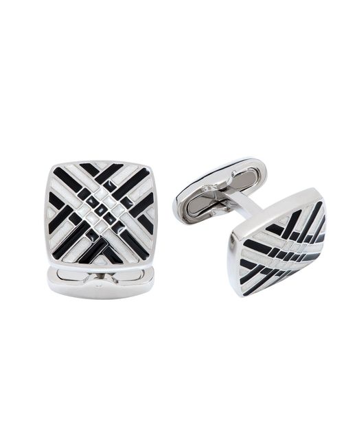 Link Up Metallic And Soft Square Enamel Cufflinks for men