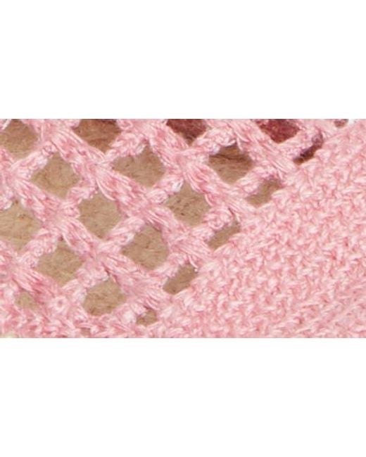 Prada Pink Crochet Espadrille Flat