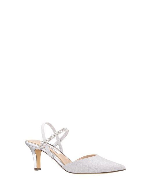 Nina White Billie Slingback Pointed Toe Pump