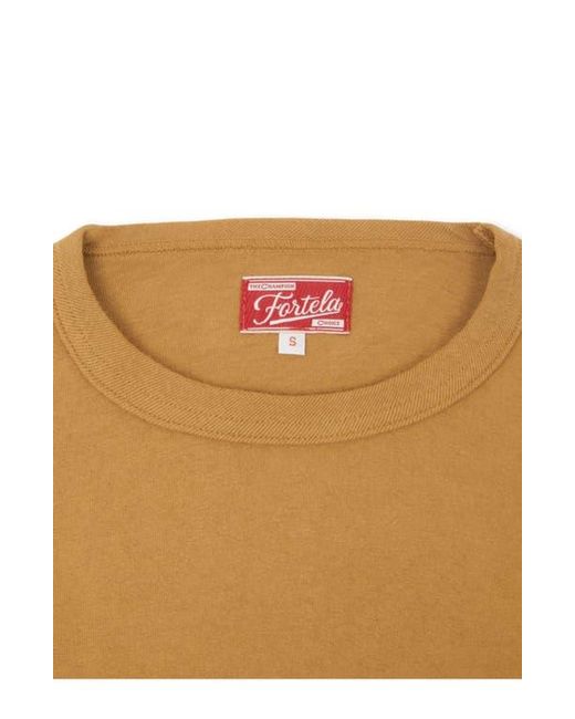 Fortela Brown Tubejp Cotton Chest Pocket T-Shirt for men