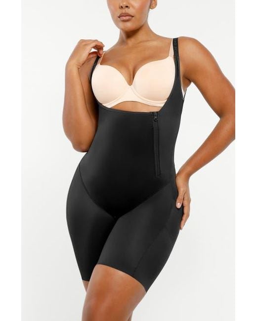 Shapellx Black Open Bust Butt-Lifting Full Bodysuit