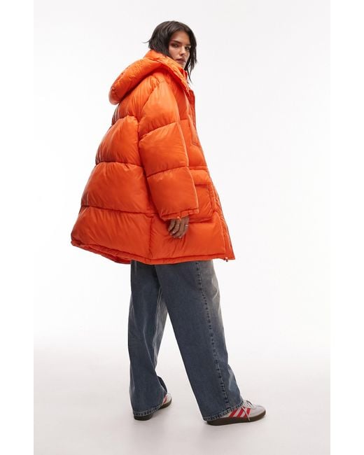 Red puffer jacket topshop sale