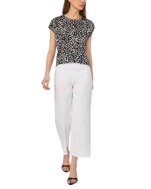 Halogen® Black Polka Dot Crepe Top