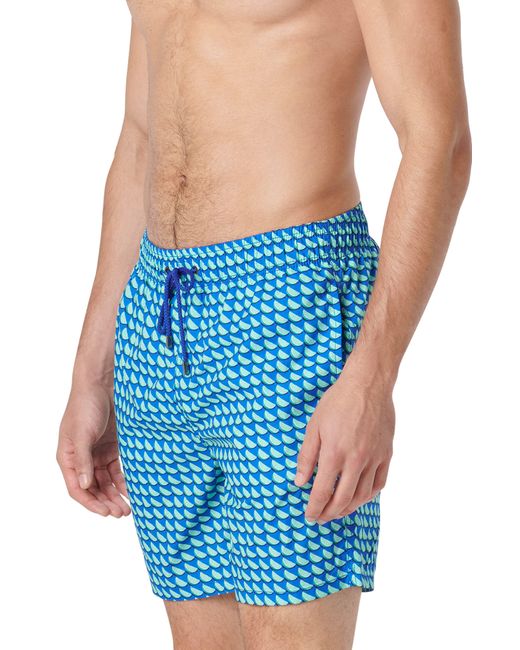 Bugatchi Blue Print Swim Trunks for men
