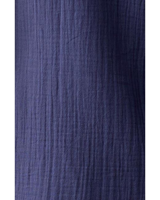 The Normal Brand Blue Kalo Cotton Gauze Short Sleeve Button-Up Shirt for men
