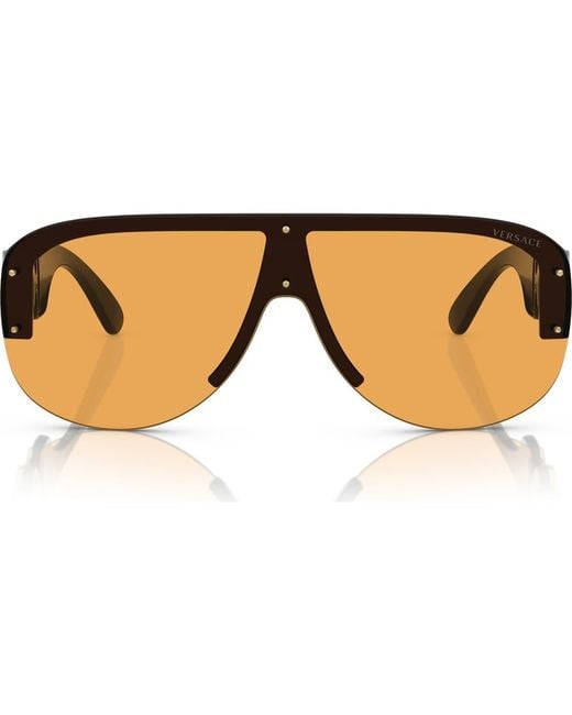 Versace Brown 148Mm Shield Sunglasses for men