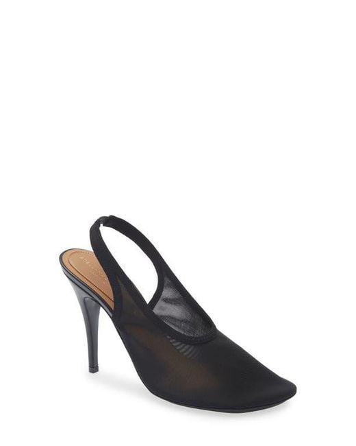 Stella McCartney Black Stretch Mesh Slingback Pump