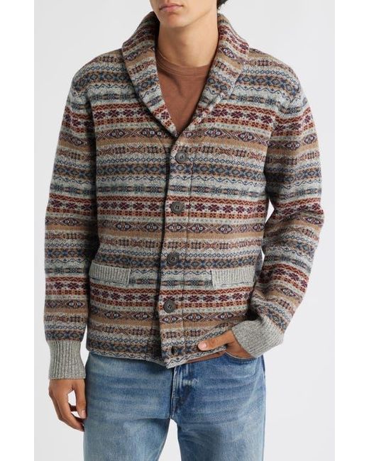 Schott Nyc Black Wool Blend Shawl Collar Cardigan for men