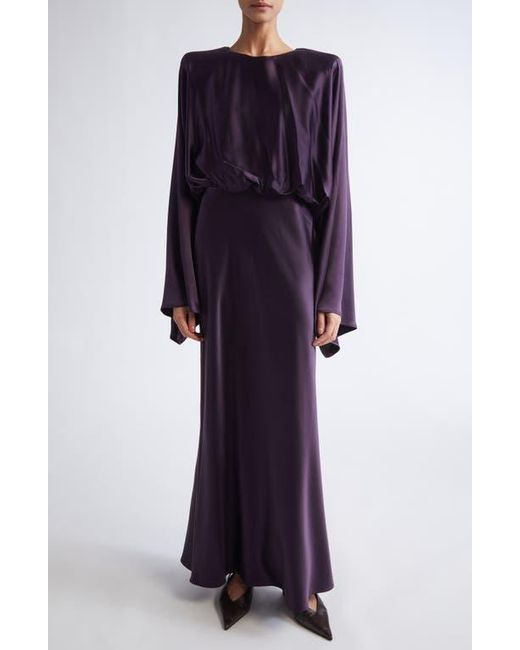 Altuzarra Purple Evinka Long Sleeve Silk Satin Dress