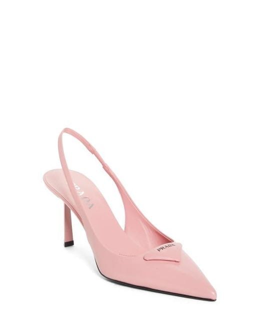 Prada Pink Modellerie Pointed Toe Slingback Pump