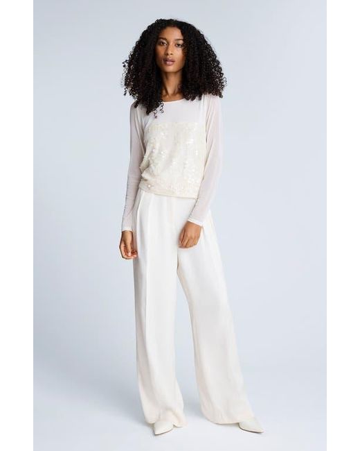 Kenneth Cole White Sequin Knit Top