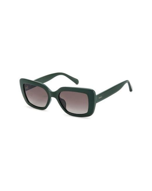 Fossil Brown 52Mm Gradient Rectangular Sunglasses