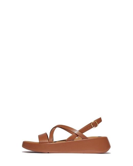 Fitflop Brown F-Mode Slingback Platform Wedge Slide Sandal