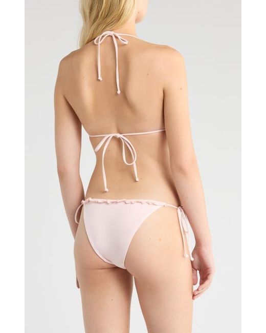 PacSun Natural Sakura Ruffle Triangle Bikini Top