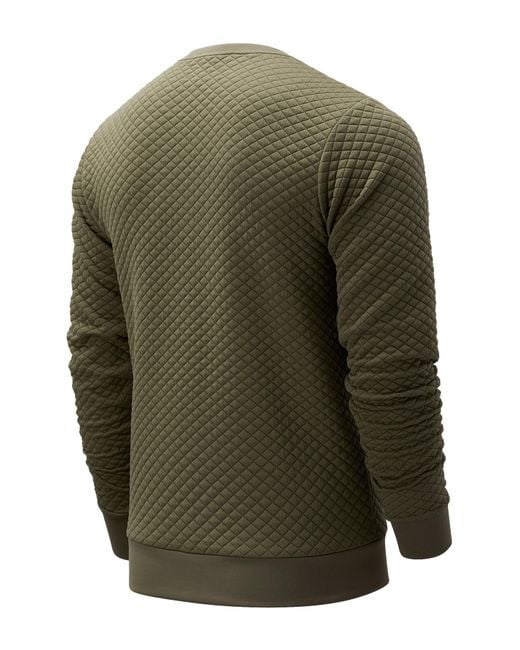 New Balance Heat Loft Quilted Crewneck Sweatshirt in Green for Men Lyst