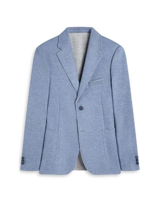 Bugatchi Blue Wool Blend Laser Cut Blazer for men