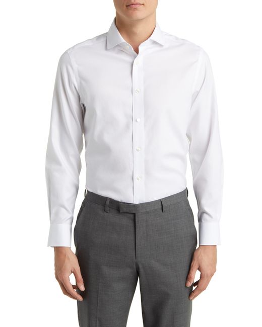 Charles Tyrwhitt White Slim Fit Non-iron Solid Twill Dress Shirt for men