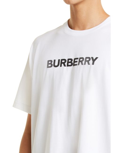 Burberry White Harriston Logo Graphic Tee for men