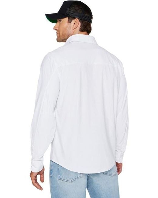 Fabletics White The Don Long Sleeve Button Up for men