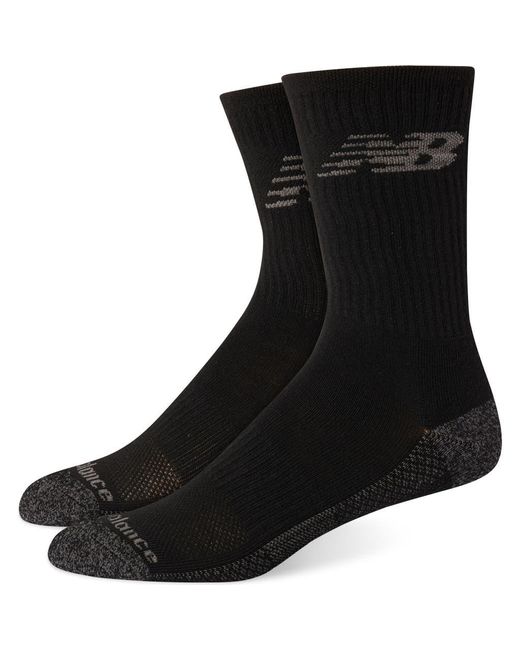 New Balance Black 2-Pk Cool Performance Crew Socks for men