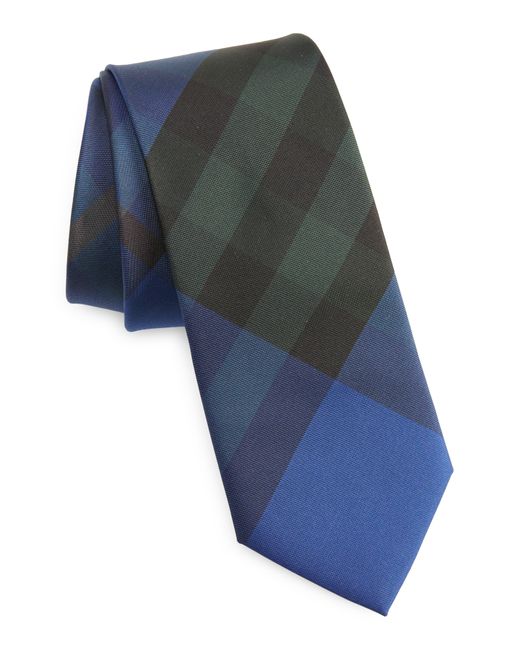 Burberry Blue Manston Check Silk Tie for men