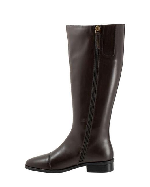Trotters Black Alexis Cap Toe Knee High Boot