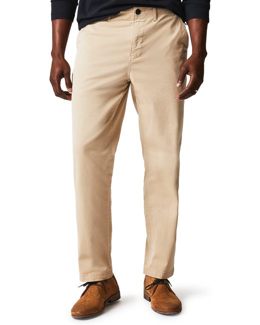Billy Reid Natural Flat Front Strech Cotton Chinos for men