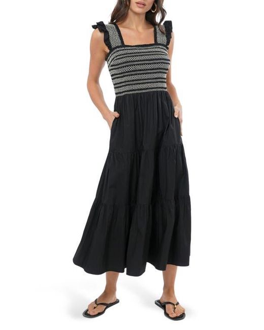 Adelyn Rae Black Katie Smocked Midi Sundress