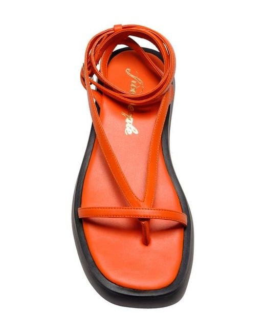 Free People Red Winnie Ankle Strap Platform Sandal
