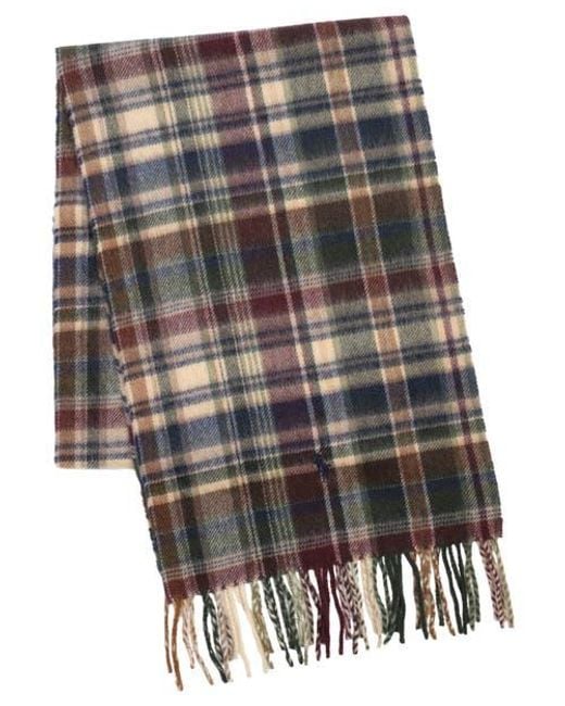 Polo Ralph Lauren Gray Cashmere Blend Plaid Scarf for men
