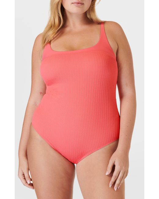 Sweaty Betty Pink Capri Crinkle One-piece Swimsuit