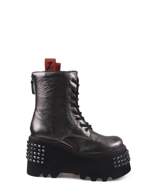 Zigi Black Leysa Studded Platform Combat Boot