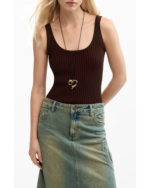 Desigual Green Rib Tank