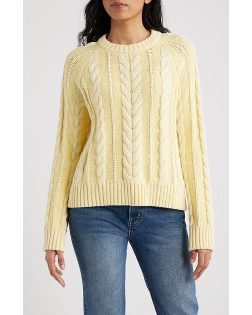 Pendleton Yellow Cable Stitch Cotton Sweater