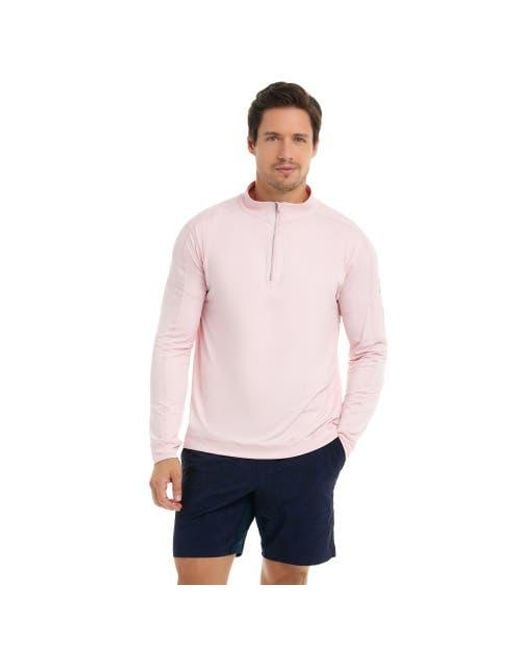 BloqUV Pink Mock Zip Top for men