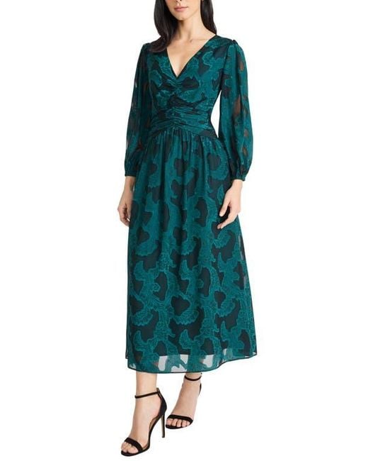 maggy london long sleeve dress PLEATED LONG SLEEVE MIDI DRESS Maggy London